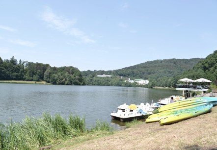 Auf dem See ist Boot fahren möglich, © TI Bitburger Land Auf dem See ist Boot fahren möglich, © TI Bitburger Land