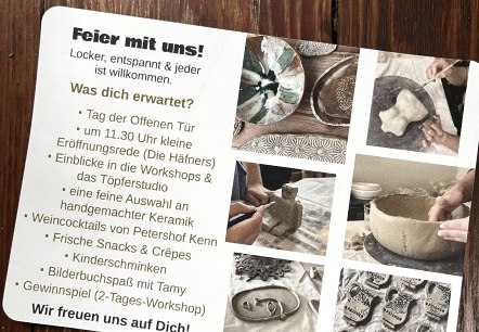 Flyer Töpferwerkstatt, © Nadine Häfner Flyer Töpferwerkstatt, © Nadine Häfner