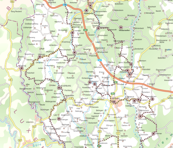 Karte Land- und Kulturroute Karte Land- und Kulturroute