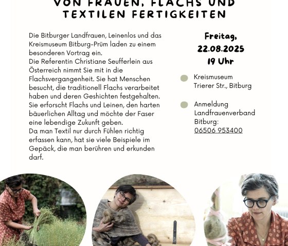Plakat zum Vortrag Geschichten von Frauen, © Bitburger Landfrauen