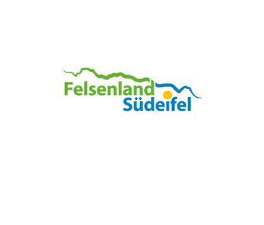 Logo der Tourist-Information Felsenland Südeifel, es zeigt einen Schriftzug Felsenland Südeifel