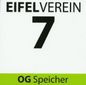 Wegmarkierung des Eifelvereins mit der Nummer 7 und der Ortsgruppe Speicher.