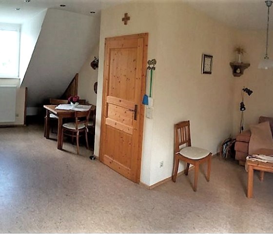 Keuken-woonkamer in het Eulennest, &copy; Ferienhof Streit