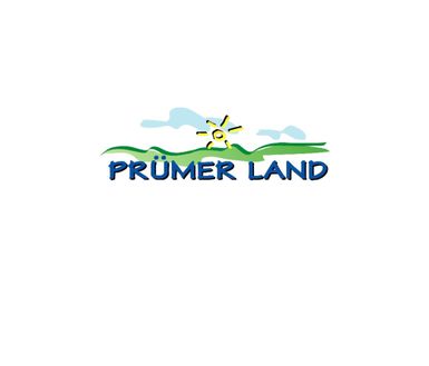 Logo der Tourist-Information Prümer Land, es zeigt eine Sonne und Wiese sowie den Schriftzug Prümer Land