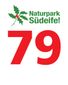 Logo des Naturparks Südeifel mit roter Zahl 79.