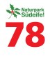Logo of the Southern Eifel Nature Park with a green holly branch and the red number 78 underneath., © Naturpark Südeifel