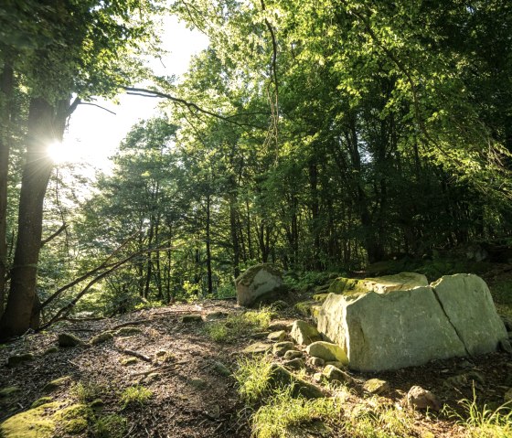 Tombe en pierre sur le Klausnerweg dans le parc de randonn&eacute;e NaturWanderpark delux, &copy; Eifel Tourismus GmbH, D. Ketz