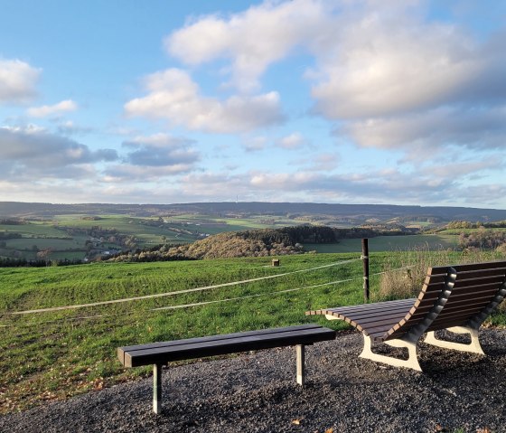 Banc de repos au Wandweg 8 près de Prüm, © Tourist-Information Prümer Land Sebastian Wiesen