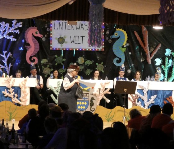 Büttenredner auf der Bühne, © TI Bitburger Land