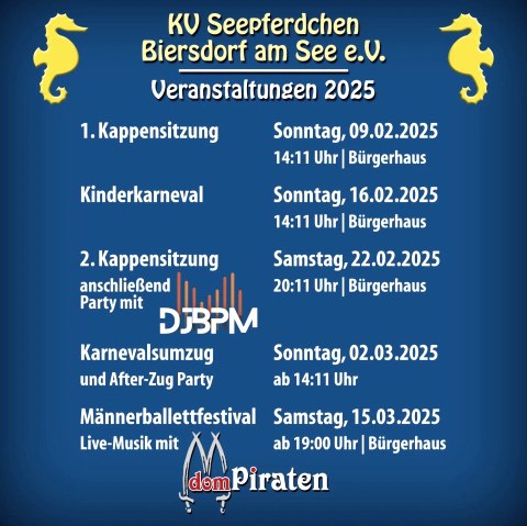 Evenementenoverzicht Seahorse 2025, © Veranstalter