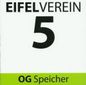 Schild des Eifelvereins mit der Nummer 5 und der Aufschrift OG Speicher.