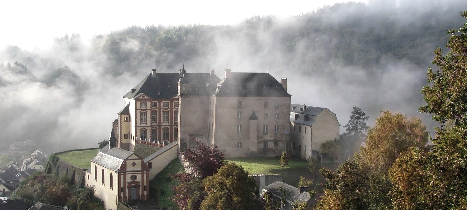 Schloss Malberg im Nebel