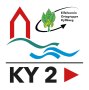 Logo of the Eifelverein Kyllburg with red house, blue waves and the lettering KY2., © Ortsgemeinde Kyllburg