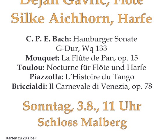 Villa Musica Konzert Plakat, © Förderverein Schloss Malberg