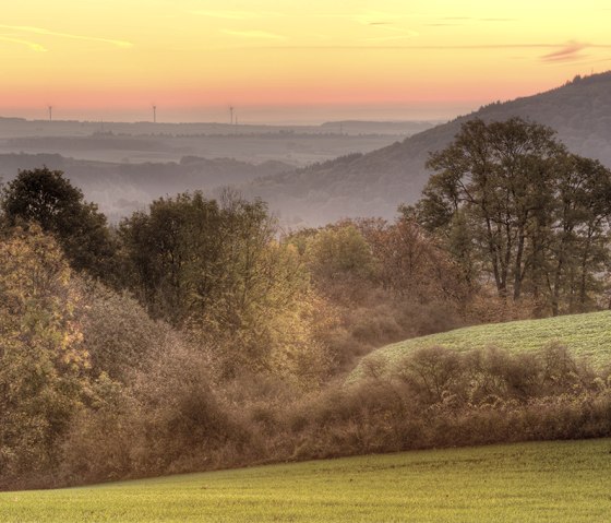Zonsondergang op de Pr&uuml;mtalweg, &copy; Naturpark S&uuml;deifel, Pierre Haas