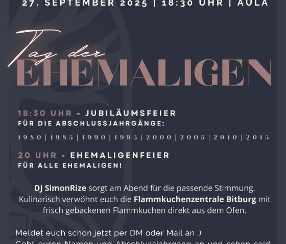Plakat Alumni_Ehemaligen Tag, © Alumniclub