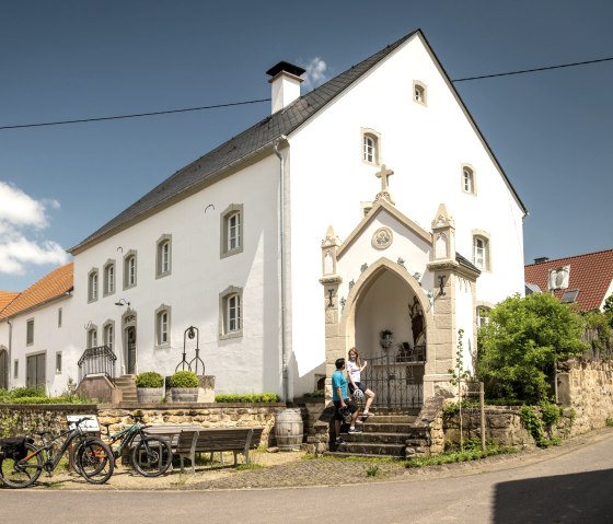 Pauze in Wolsfeld op het Nims fietspad, © Eifel Tourismus GmbH, Dominik Ketz