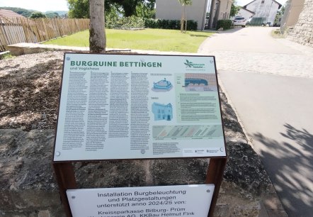 Infotafel Burg Bettingen, © TI Bitburger Land